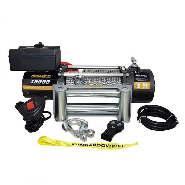 Лебедка электрическая автомобильная KANGAROOWINCH K12000 12V T7316 фото
