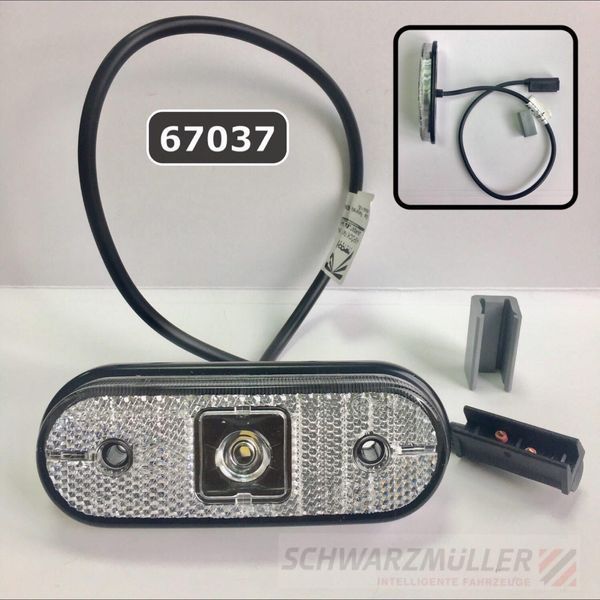 Ліхтар габаритний передній світлодіодний Schwarzmuller 67037ET [ASPOCK 31-7704-017] LED з кабелем 0,5 м T13741 фото