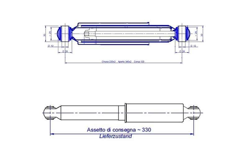 Амортизатор легкового причепа Knott-Autoflex 990021 6X0072.019 торсіонний T10053 фото