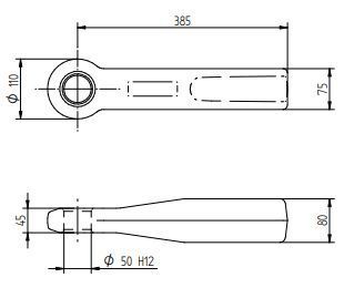 Петля дишла причепа ORLANDI OC50W05 &Oslash;50 75х80 [приварна] T2199 фото