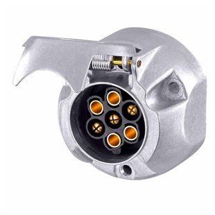 Розетка до причепа 7 контактна HELLA 7 PIN 16A 6-24V металева T12148 фото