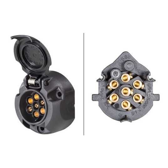Купить Розетка для прицепа 7 контактная HELLA 7 PIN 16A 6-24V