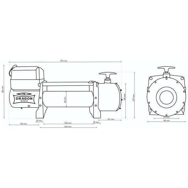 Лебідка електрична автомобільна Dragon Winch DWT 16000 HD 12V з синтетичним тросом T13799 фото