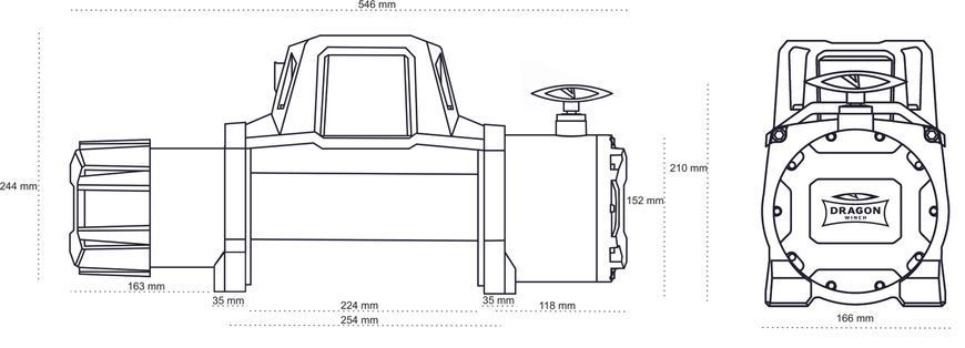Лебідка електрична автомобільна Dragon Winch DWM 13000 ST 12V T373 фото