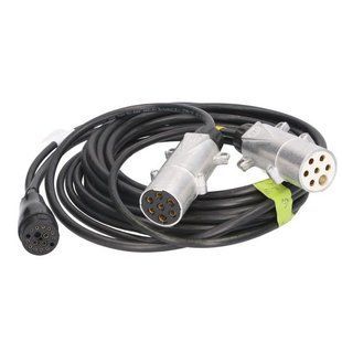 Кабель електричний на причіп зі штекерами 17 ASS3 + 7 PIN S/N Types ASPOCK 4,8 м (ISO 1185 ISO 3731) T6898 фото