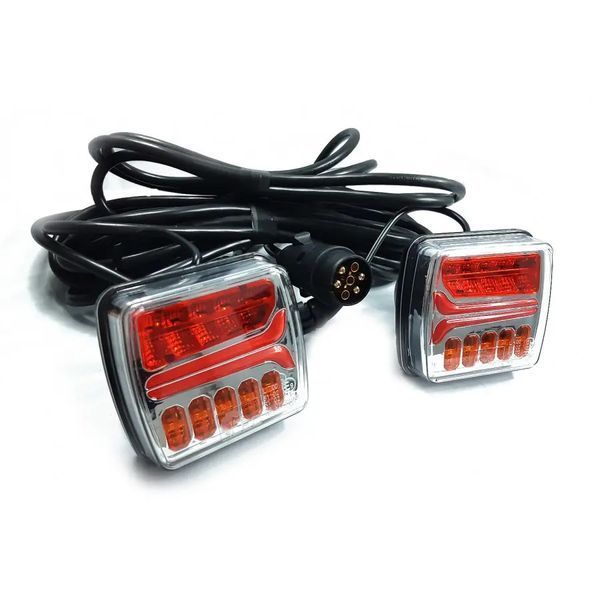 Фонари на прицеп задние светодиодные KAMAR L1868-ZM 38х2 LED с проводом 7,5 м и вилкой 7 PIN T13053 фото