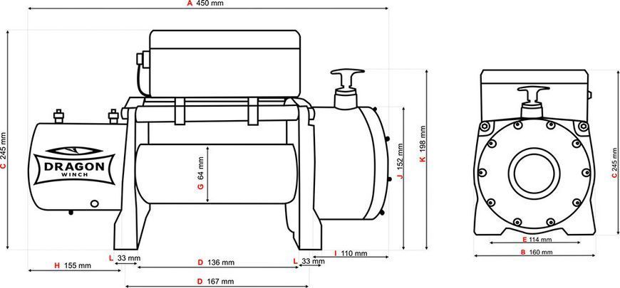 Лебідка електрична автомобільна Dragon Winch DWM 10000 HD 12V з синтетичним тросом T13800 фото