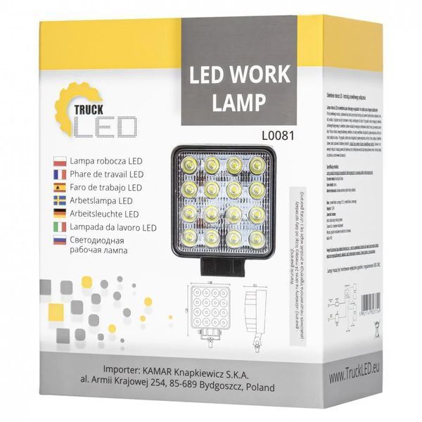 Фара рабочего света светодиодная KAMAR L0081 16 LED 2100 LM T13279 фото
