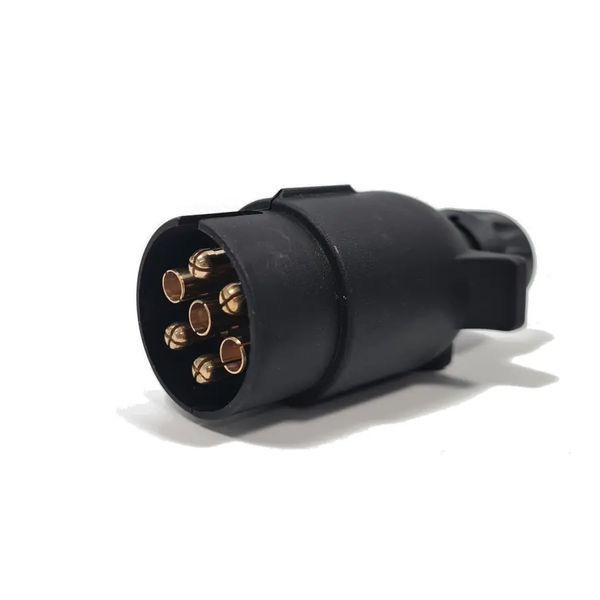 Вилка на прицеп 7 контактная KAMAR 7 PIN 12V с гайкой E1320-A T12157 фото