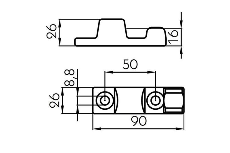 Гнездо петли бортовой SUER 90 мм 215111986 T2313 фото
