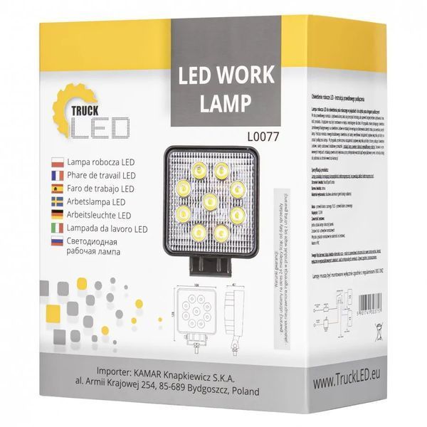 Фара рабочего света светодиодная KAMAR L0077 9 LED 1774 LM T12162 фото