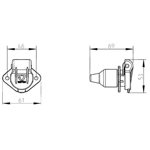 Розетка на причіп 3 контактна ERICH JAEGER (DIN 9680) 25A 6-24V T440-SK фото