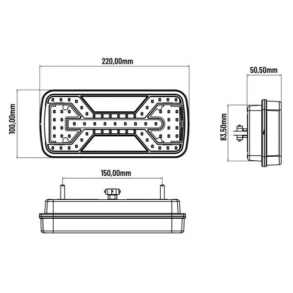 Фонарь задний светодиодный на прицеп X-SPIDER KAMAR L2426 69 LED противотуманный свет + подсветка номера T13612 фото