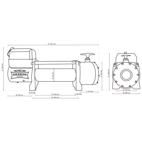 Лебідка електрична автомобільна Dragon Winch DWT 14000 HD 24V T10867 фото