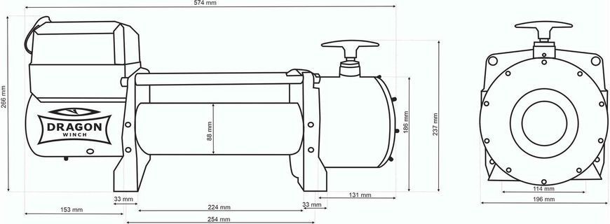 Лебідка електрична автомобільна Dragon Winch DWT 16000 HD 24V T10869 фото