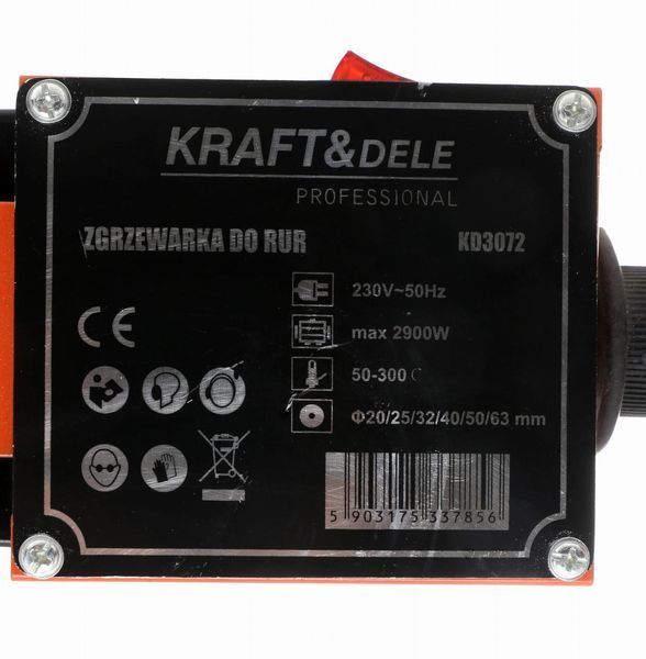 Паяльник для пластикових труб "праска" KRAFT&DELE KD3072 T14535 фото