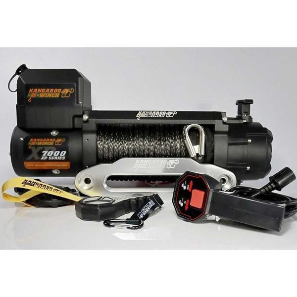 Лебідка електрична автомобільна KANGAROOWINCH K7000XP 12V з синтетичним тросом T11922 фото