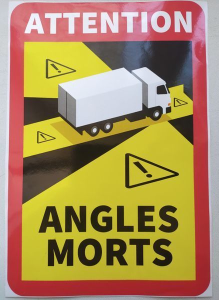 Наліпка СЛІПА ЗОНА "ANGLES MORTS" trucks для вантажних автомобілів T12870 фото