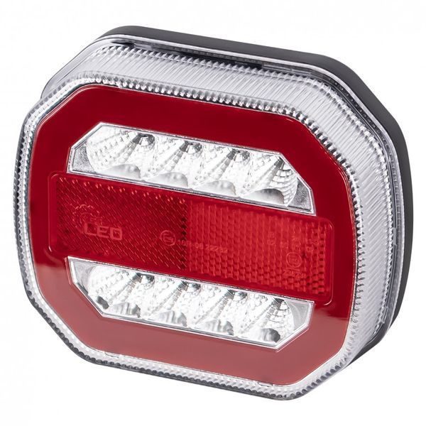 Ліхтарі на причіп задні світлодіодні KAMAR L2412-Z 55х2 LED із дротом 7,5 м, вилкою 7 PIN та відбивачами T12621 фото