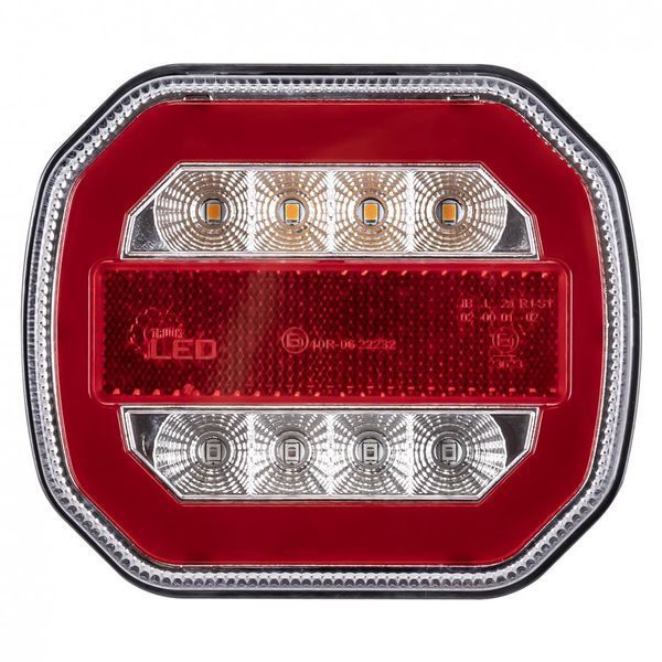 Ліхтарі на причіп задні світлодіодні KAMAR L2412-Z 55х2 LED із дротом 7,5 м, вилкою 7 PIN та відбивачами T12621 фото