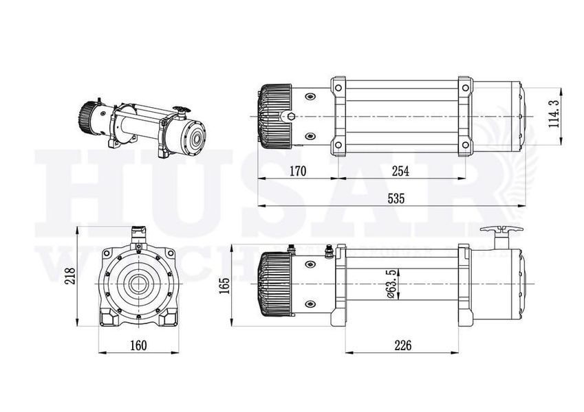 Лебідка електрична автомобільна HUSAR BST 10000 12V T6333 фото