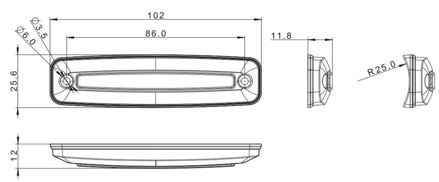 Ліхтар габаритний передній білий світлодіодний FRISTOM FT-079 B LED T14789 фото