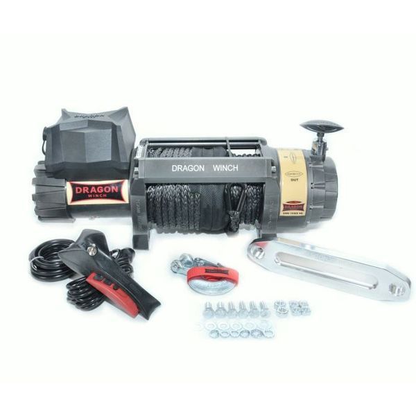Лебедка электрическая автомобильная Dragon Winch DWH 15000 HD 12V с синтетическим тросом T11725 фото