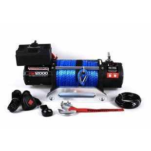 Лебедка электрическая автомобильная POWERWINCH PW12000 12V с синтетическим тросом T13031 фото