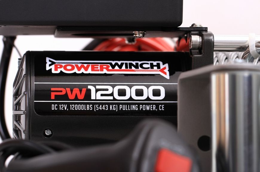 Лебідка електрична автомобільна POWERWINCH PW12000 12V з синтетичним тросом T13031 фото
