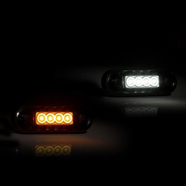Ліхтар габаритний передній-бічний світлодіодний FRISTOM FT-073 BZ LED білий-жовтий T14093 фото