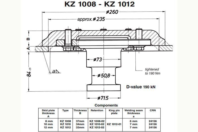 Шкворень прицепа JOST KZ 1012-01 2" T1577 фото