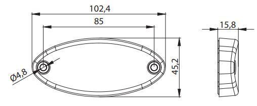 Фонарь габаритный боковой светодиодный FRISTOM FT-061 Z LED T14095 фото