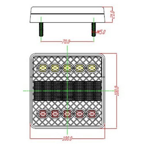 Ліхтарі на легковий причіп задні світлодіодні KAMAR L1810 10+10 LED стоп+габарит+поворот T13680-DIS фото