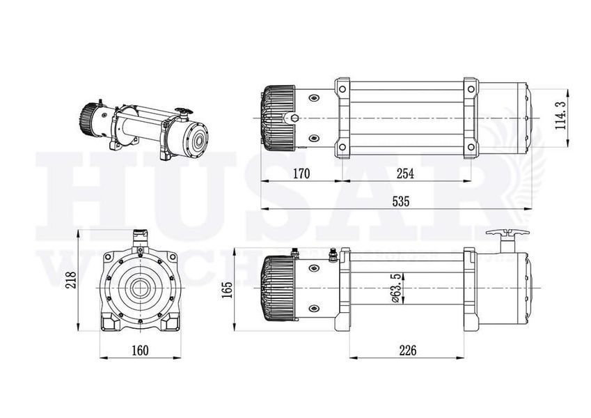 Лебідка електрична автомобільна HUSAR BST 12000 24V T6341 фото