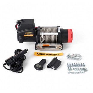 Лебедка электрическая автомобильная KANGAROOWINCH K6000E STB 12V с синтетическим тросом T7313 фото